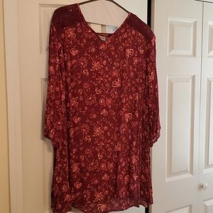 Burgundy wine floral tunic 4x